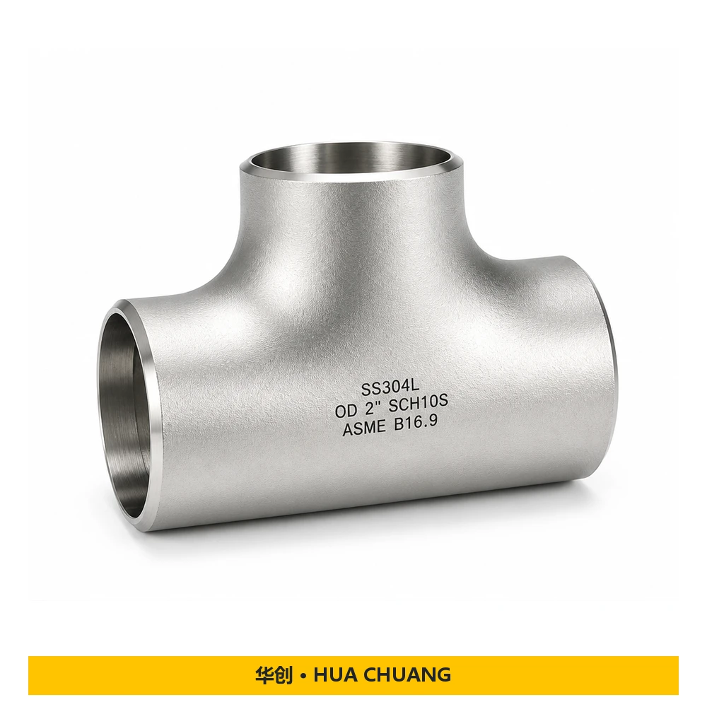 Equal tees — Stainless steel · SS304L / SS316L · STD / SCH40 · 45° / 90° / 180°