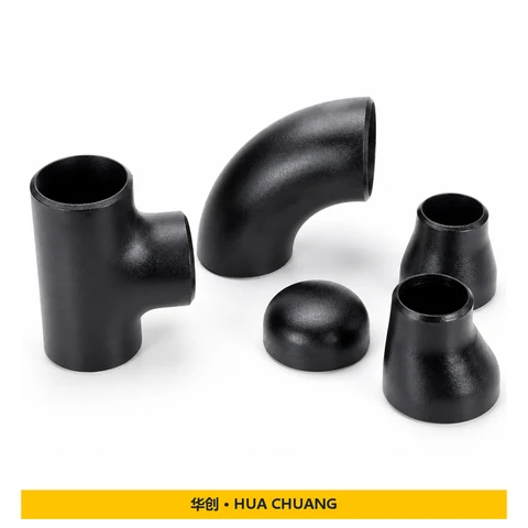 Stumpfschweißfittings — ASME B16.28 · Kohlenstoffstahl · A234 WPB · 1/2" / 48" · Schwarzer Lack