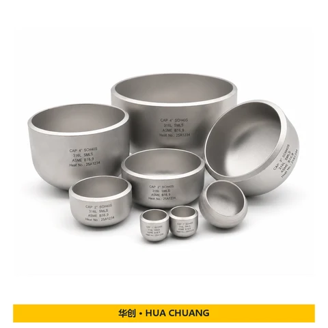 Pipe end caps — ASME B16.9 / DIN 2617 · Stainless steel · 4" / 2" · STD · Galvanized