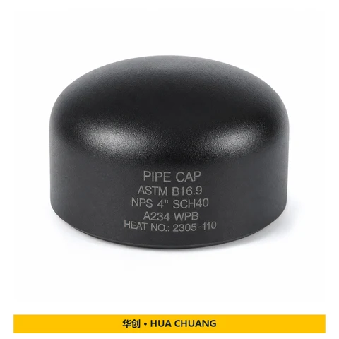 Pipe end caps — ASME B16.9 · Black paint / Galvanized · Seamless