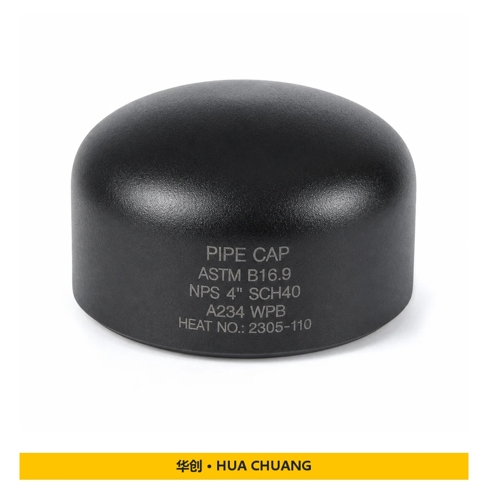 Pipe end caps — ASME B16.9 · Black paint / Galvanized · Seamless