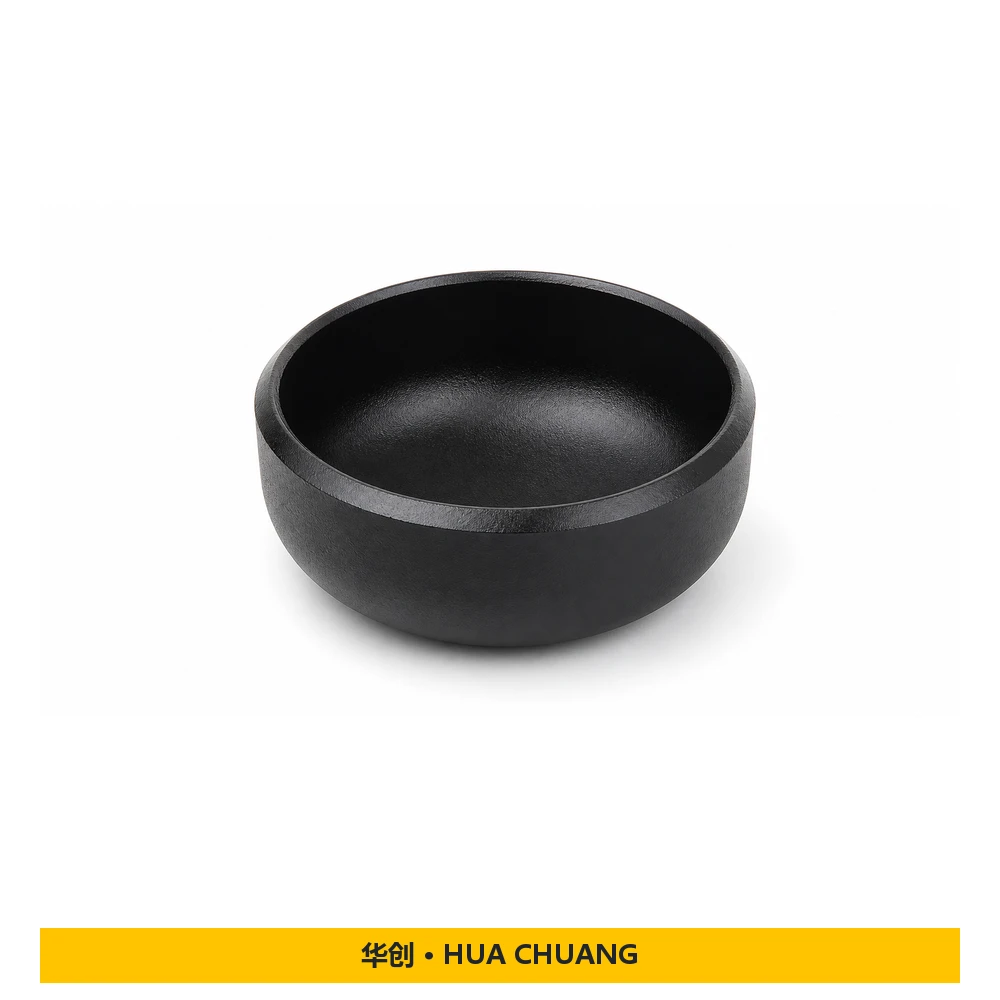 Pipe end caps — ASME B16.9 · STD / SCH40 / SCH80 / SCH160 · Black paint