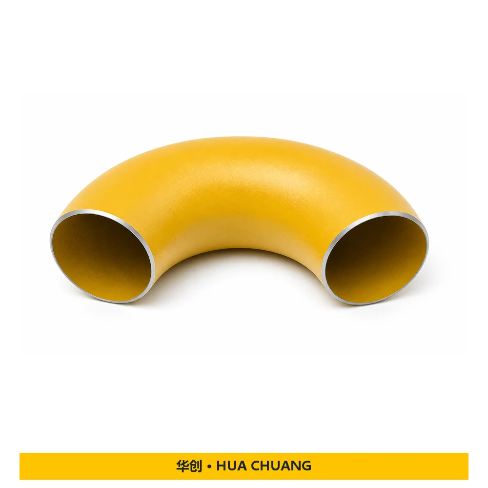 Pipe elbows — ASME B16.9 · 180° / 180° · Yellow paint
