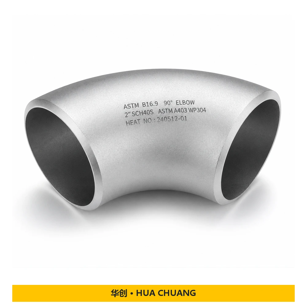 Pipe elbows — ASME B16.9 / JIS B2311 · Stainless steel · 90° / 90° · SR / LR