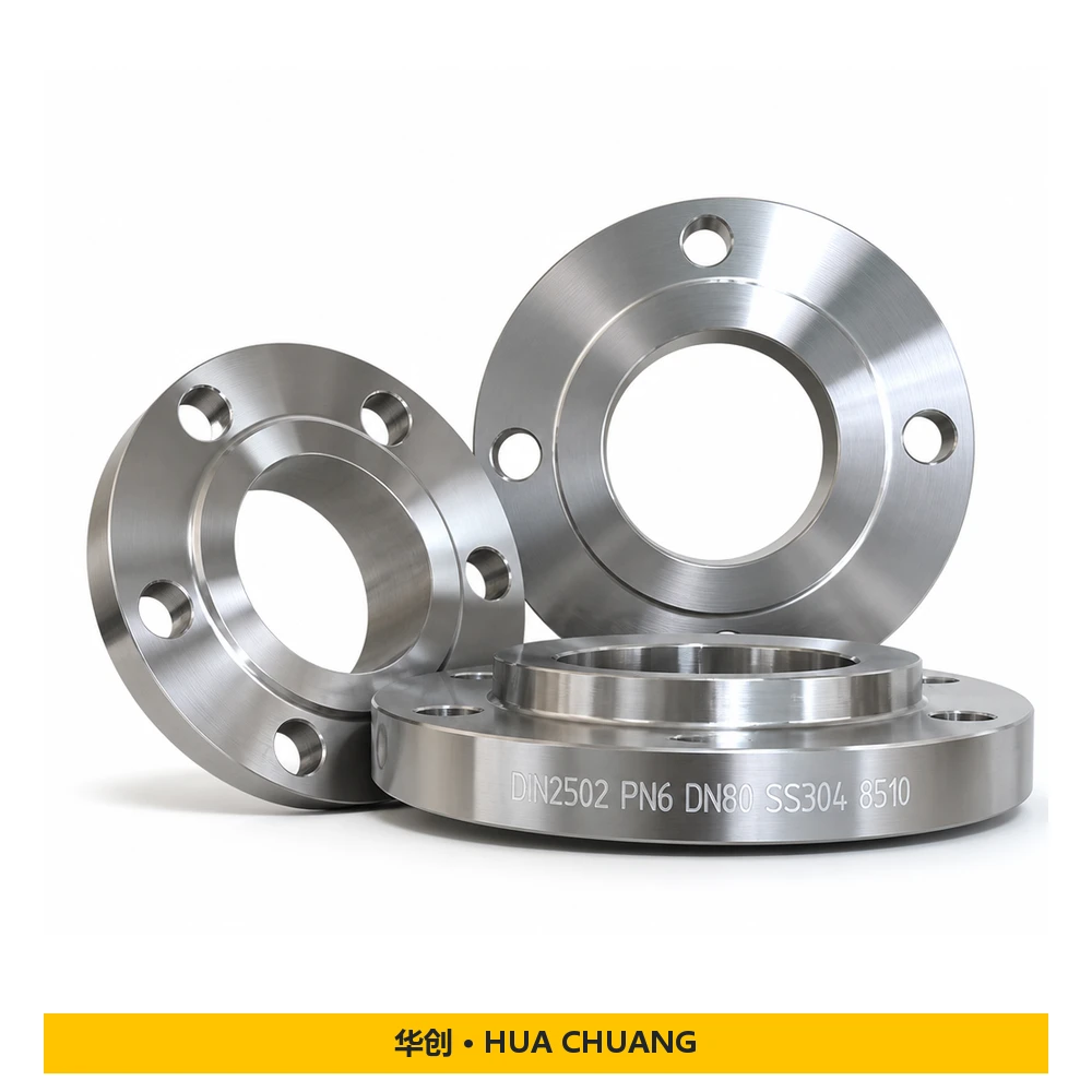 Bridas planas — DIN 2502 / DIN 2633 / DIN 2566 · Acero inoxidable · PN6