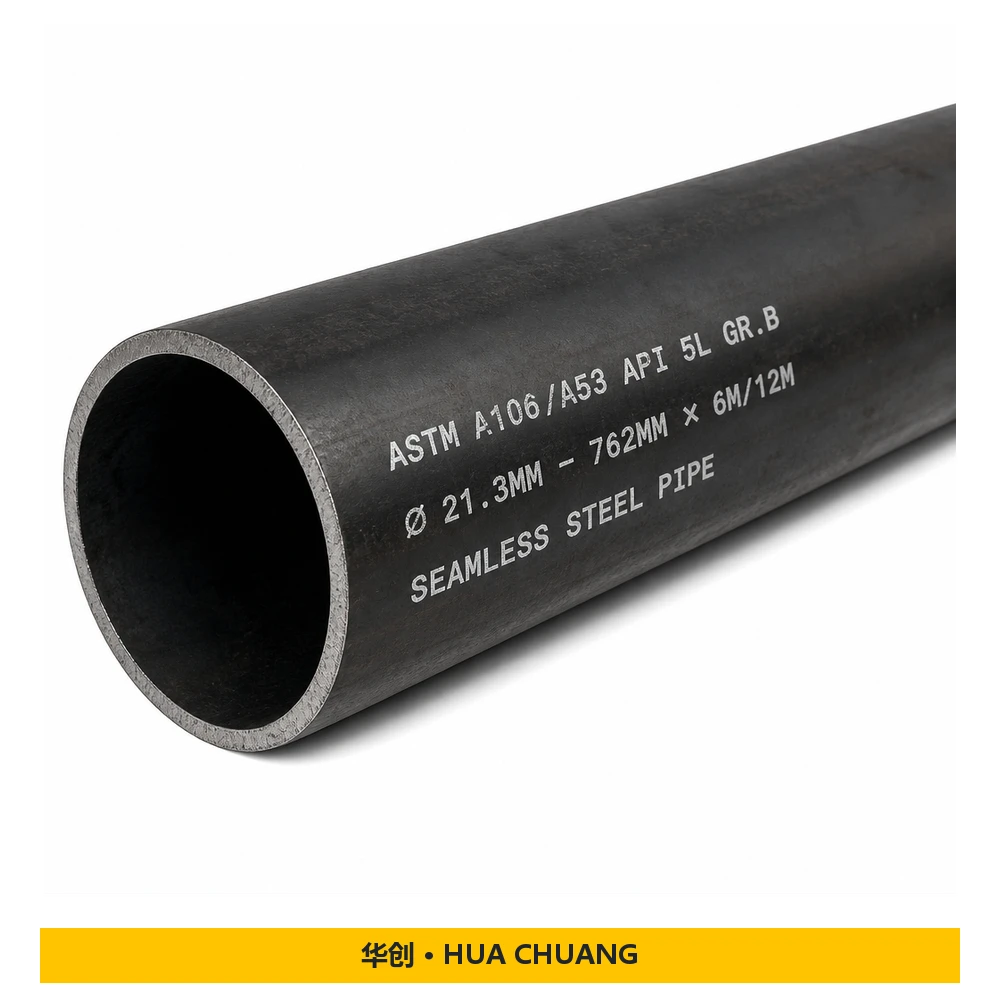 Seamless steel pipes — API 5L · Carbon steel · A106 / A53 GR.B · Seamless · 6M / 12M