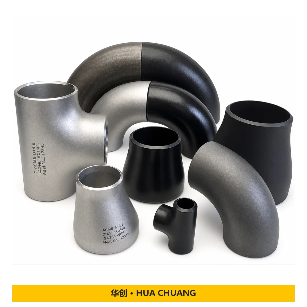 Butt weld pipe fittings — ASME B16.9 · Carbon steel · A234 WPB · 45° / 90° / 180°