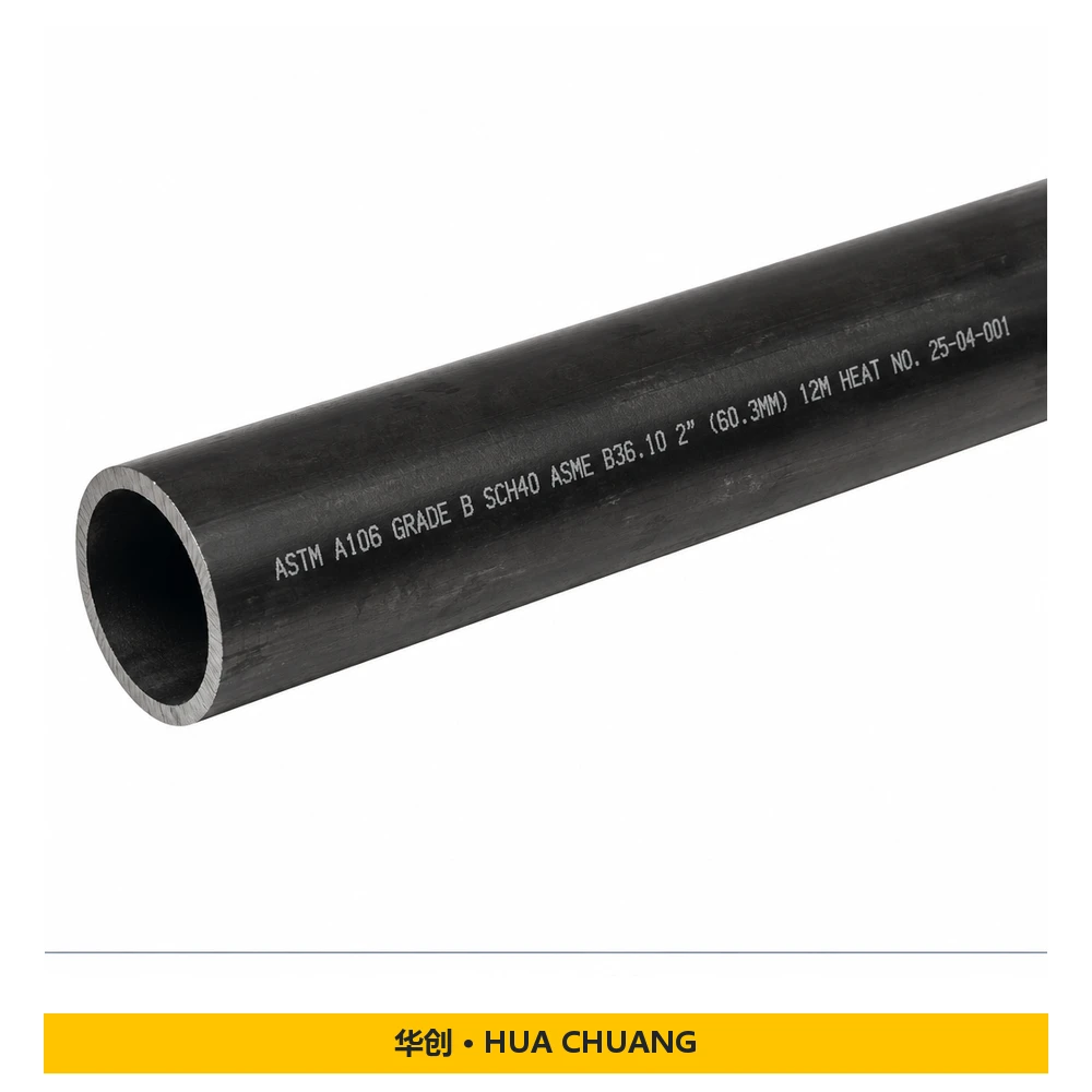 Tubos de acero sin costura — Acero al carbono · A106 GRADE B · 1/8'' – 30'' · SCH40 · Sin costura · 12M