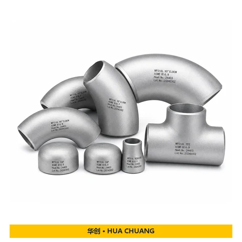 Pipe elbows — ASME B16.9 · Stainless steel · WP316L · 180° / 45° / 90° / 180° · Galvanized