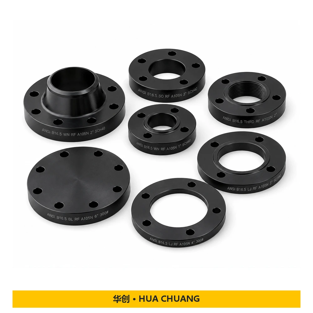 Pipe flanges Product series — ASME B16.5 · Carbon steel · A105N · RF