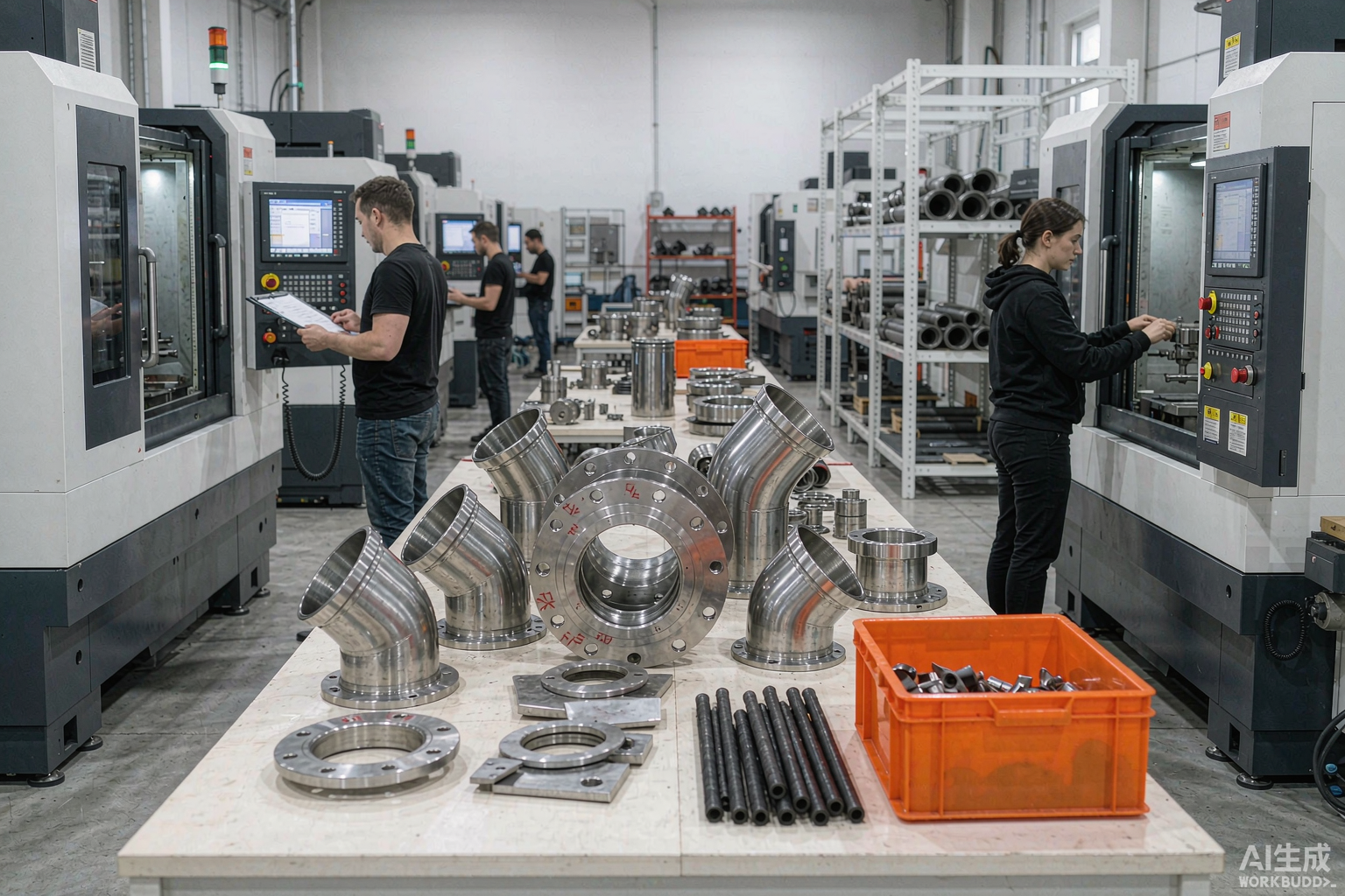 Pipe fittings CNC machining workshop
